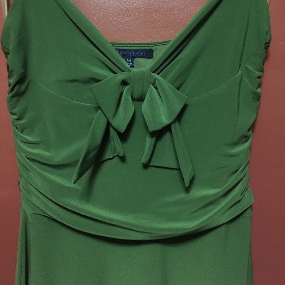 Green Stretch Spaghetti Strap Dress - Picture 2 of 3